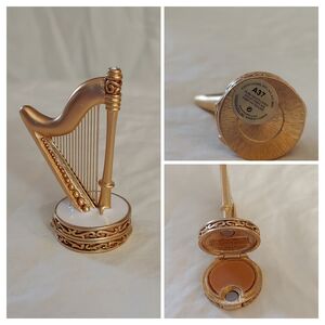Collectable Estee Lauder Gold Harp Compact Perfume White Linen